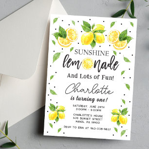 Invitation au citron 1er anniversaire