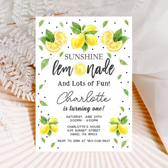 Invitation au citron 1er anniversaire (Créateur téléchargé)