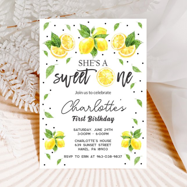 Invitation au citron 1er anniversaire (Créateur téléchargé)
