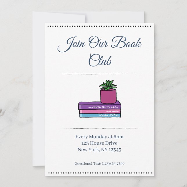 Invitation au club de lecture (Devant)