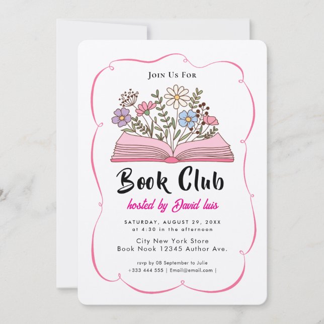 Invitation au Club de Lecture (Devant)