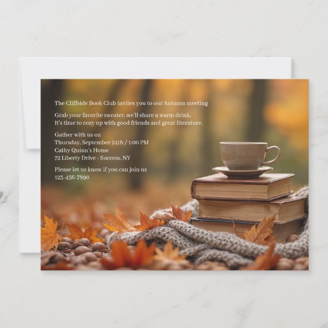 Invitation au club de lecture automnal cosy (Devant)