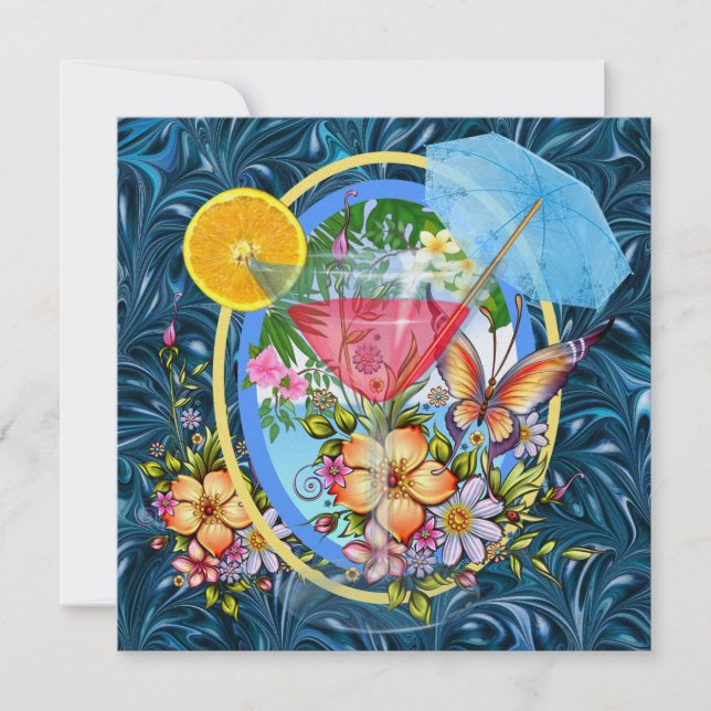 Invitation au cocktail de la plage paradisiaque (Devant)