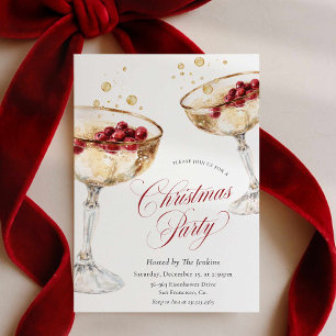 Invitation au cocktail de Noël au champagne