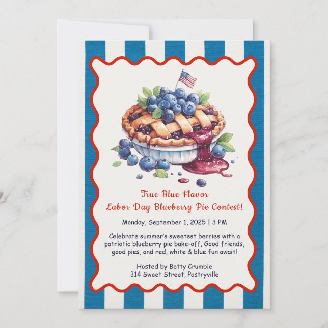 Invitation au concours de tartes aux myrtilles de  (Devant)