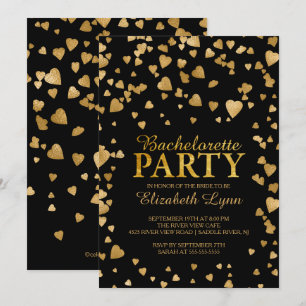 Invitation au Confetti Gold Bachelorette Party
