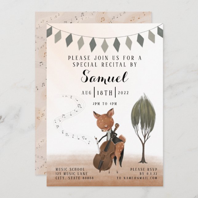 Invitation au considérant Cello (Devant / Derrière)