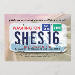 Invitation au contrat de licence Girl's 16th Birth