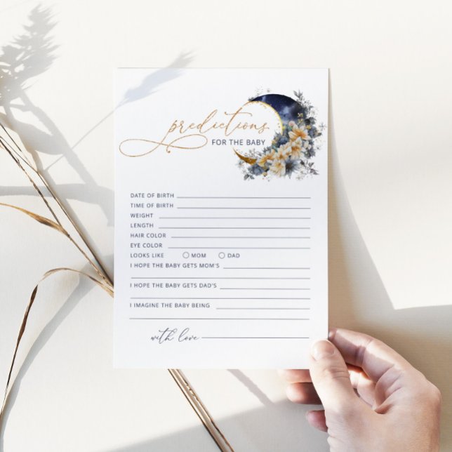 Invitation Au cours de la lune Marine pronostics or pour cart (Créateur téléchargé)