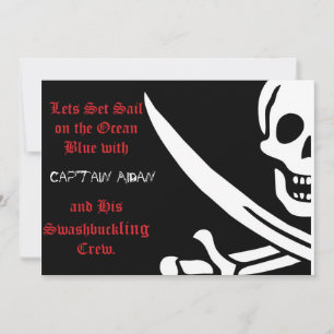 Invitation au crâne pirate et aux os croisés