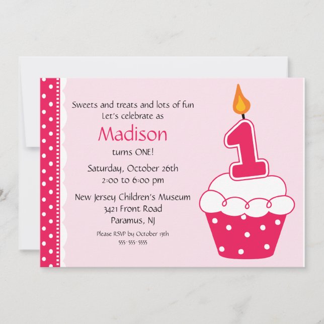 Invitation au Cupcake d'anniversaire (Devant)