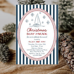 Invitation au défilé de bateaux de Noël à rayures