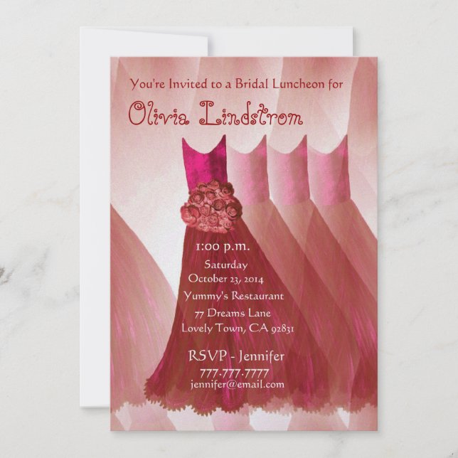 Invitation au déjeuner de la mariée ROUGE (Devant)