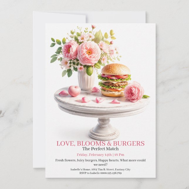 Invitation au déjeuner de la Saint-Valentin Blooms (Devant)
