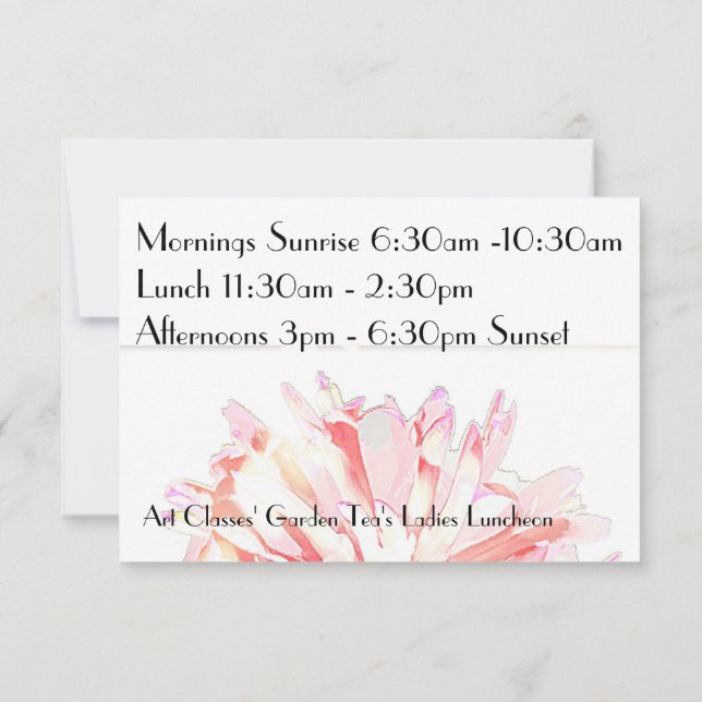 Invitation au déjeuner des dames des cours d'art e (Dos)