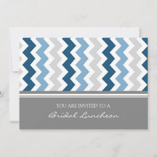Invitation au déjeuner nuptial Blue Grey Chevron