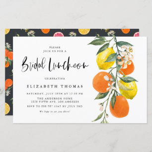 Invitation au déjeuner nuptial orange et citron