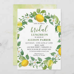 Invitation au déjeuner nuptiale Citrus Watercolor 