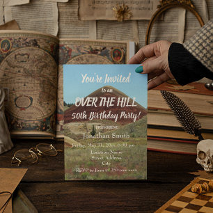 Invitation Au-dessus de la colline 50e fête d'anniversaire