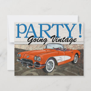 Invitation Au-dessus de la colline - Route 66 - Voitures Vint