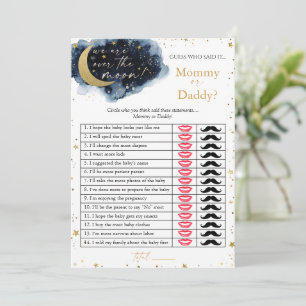 Invitation Au-dessus de la lune Baby shower maman ou papa car