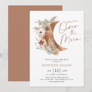 Invitation Au-dessus de la lune Boho Baby shower neutre de ge