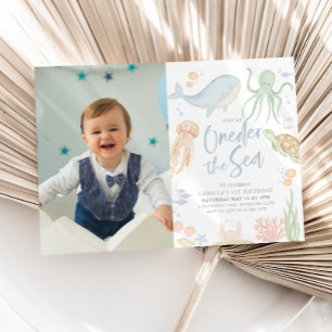 Invitation Au-Dessus De La Mer Premier Anniversaire Sous La M
