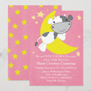 Invitation Au-dessus de l'invitation de baby shower de rose
