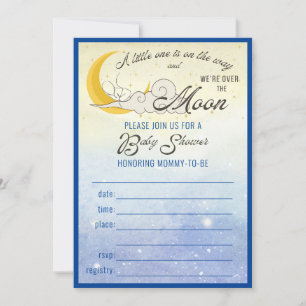 Invitation Au-dessus du Baby shower de la Lune remplir d'invi