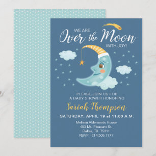 Invitation Au-dessus du Baby shower des Garçons Bleus de la L