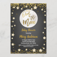 Au-dessus du Baby shower d'or Moon Chalkboard