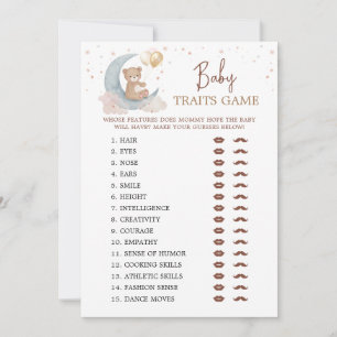 Invitation Au-dessus du Baby shower Lune Caractéristiques béb