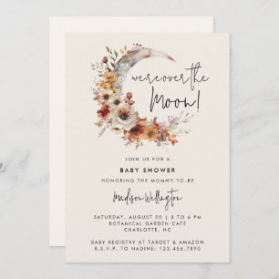 Invitation Au-Dessus Du Baby shower Neutre De Boho Sur La Lun