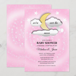 Invitation Au-dessus du Baby shower nuages et étoiles de la L
