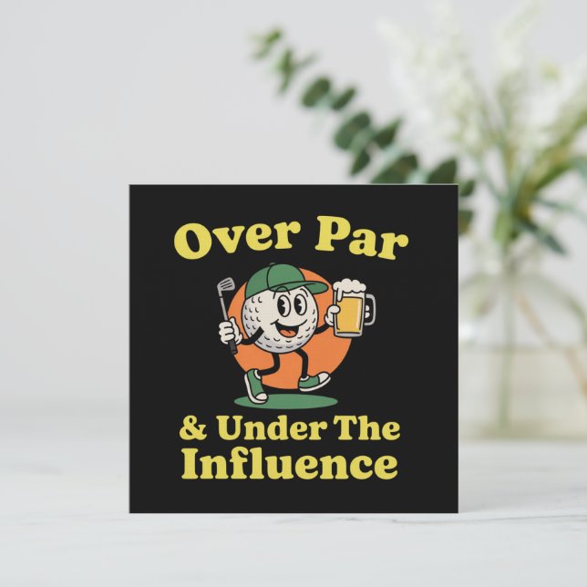 Invitation Au-dessus du par et sous l'influence Golf Boire  (Debout devant)