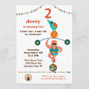 Invitation au deuxième anniversaire du cirque