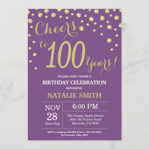 Invitation au diamant du 100e anniversaire de Purp
