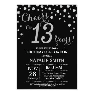 Invitations Faire Part Cartes Anniversaire Petite Fille 13 Zazzle Fr