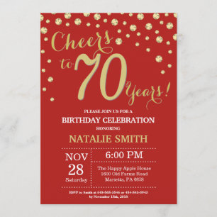 Invitation au diamant du 70e anniversaire Red and 