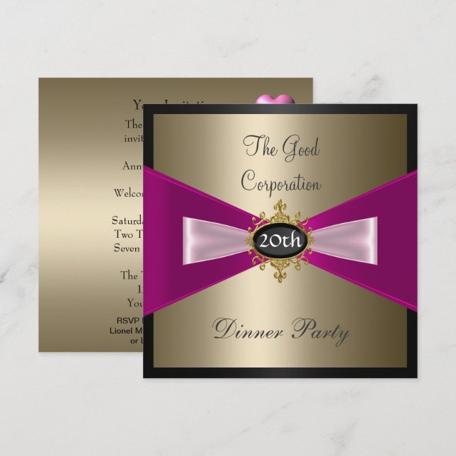 Invitation au Dîner Annuel de la Société (Devant / Derrière)