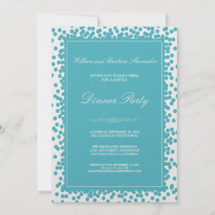 Invitation Au Dîner Aqua Confetti