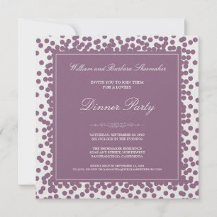 Invitation au dîner Confetti Lavender