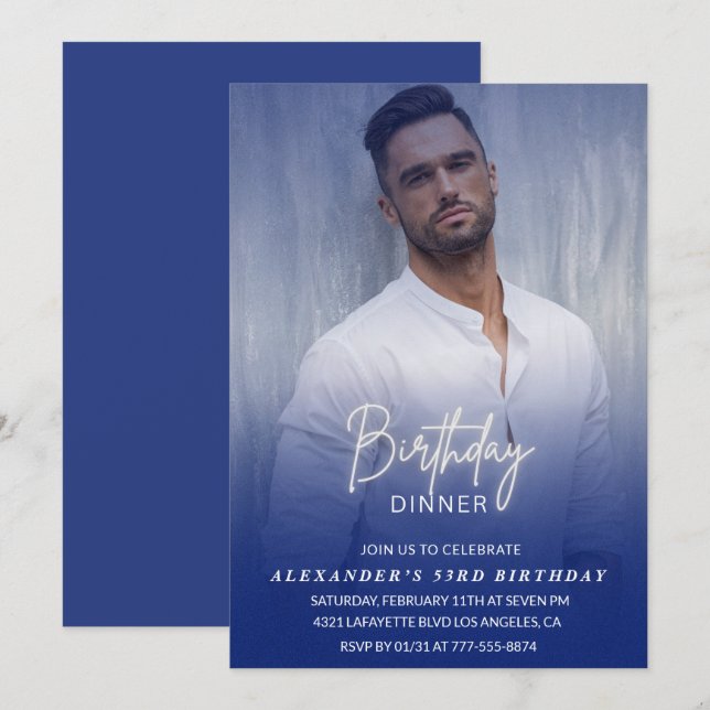 Invitation au dîner d'anniversaire 53e anniversair (Devant / Derrière)