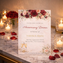 Invitation au dîner d'anniversaire de la rose de B