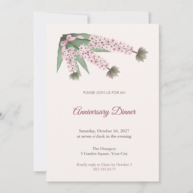 Invitation au dîner d'anniversaire d'Eucomis (Devant)