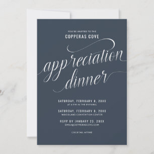 Invitation au dîner d'appréciation Bleu marine