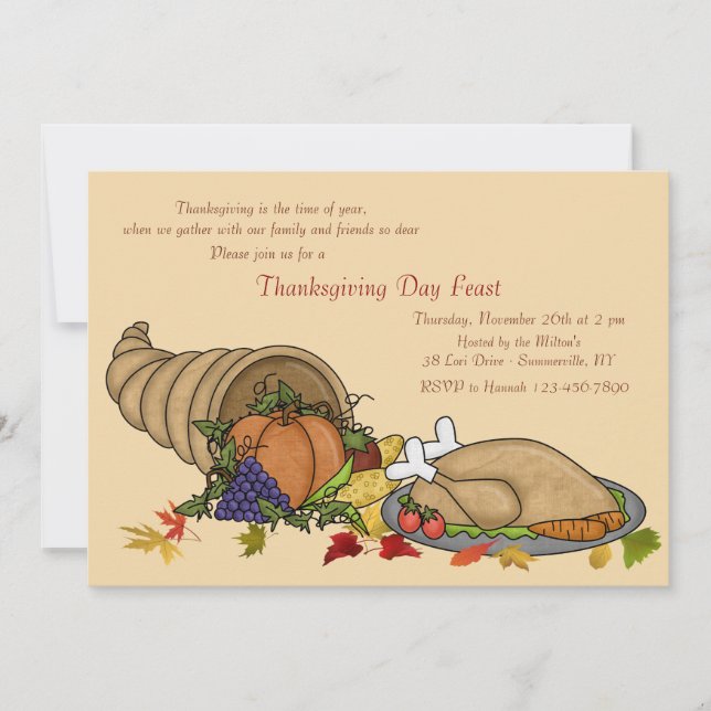 Invitation au dîner de fête (Devant)
