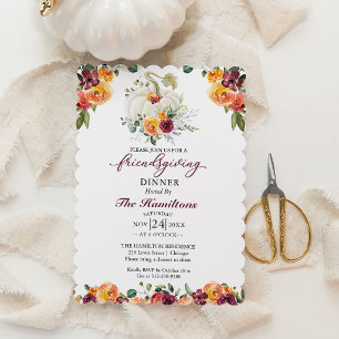 Invitation au dîner de Friendsgiving avec des amis