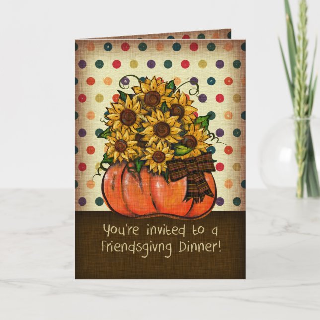 Invitation au dîner de Friendsgiving Tournesols Ci (Devant)