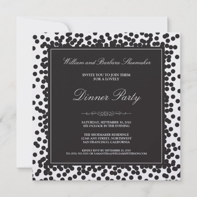 Invitation au dîner de la Black Confetti (Devant)